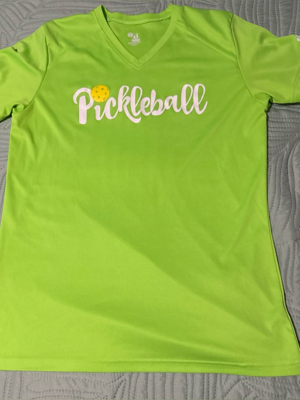 Women’s Size Large Badger Sport Performance Pickleball T-Shirt Green